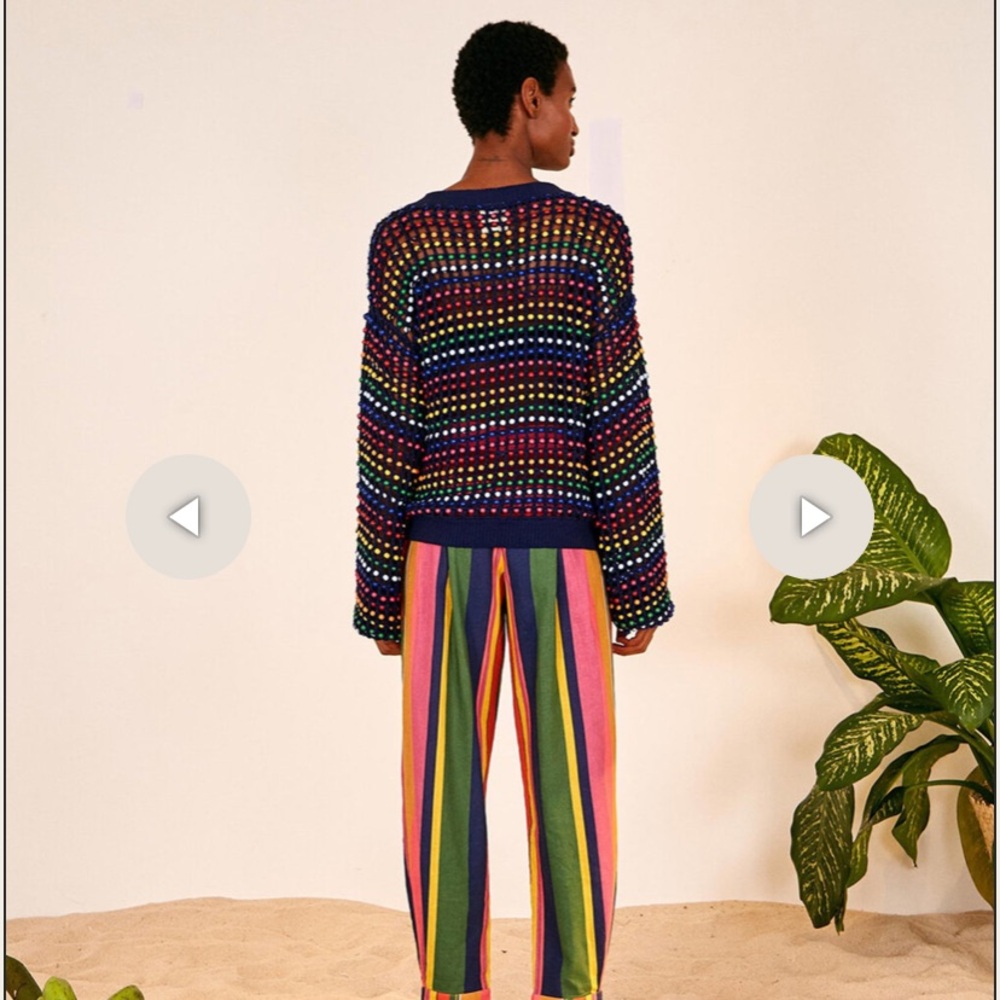 Farm Rio - Beaded Crochet Sweater - Multi-Color - Picture 2 of 6